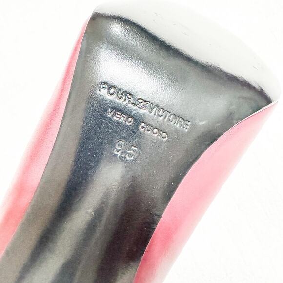 Pour La Victoire Bissit Ankle Boot Red Patent Leather Contrast Toe Size 9.5 NEW - Picture 4 of 6